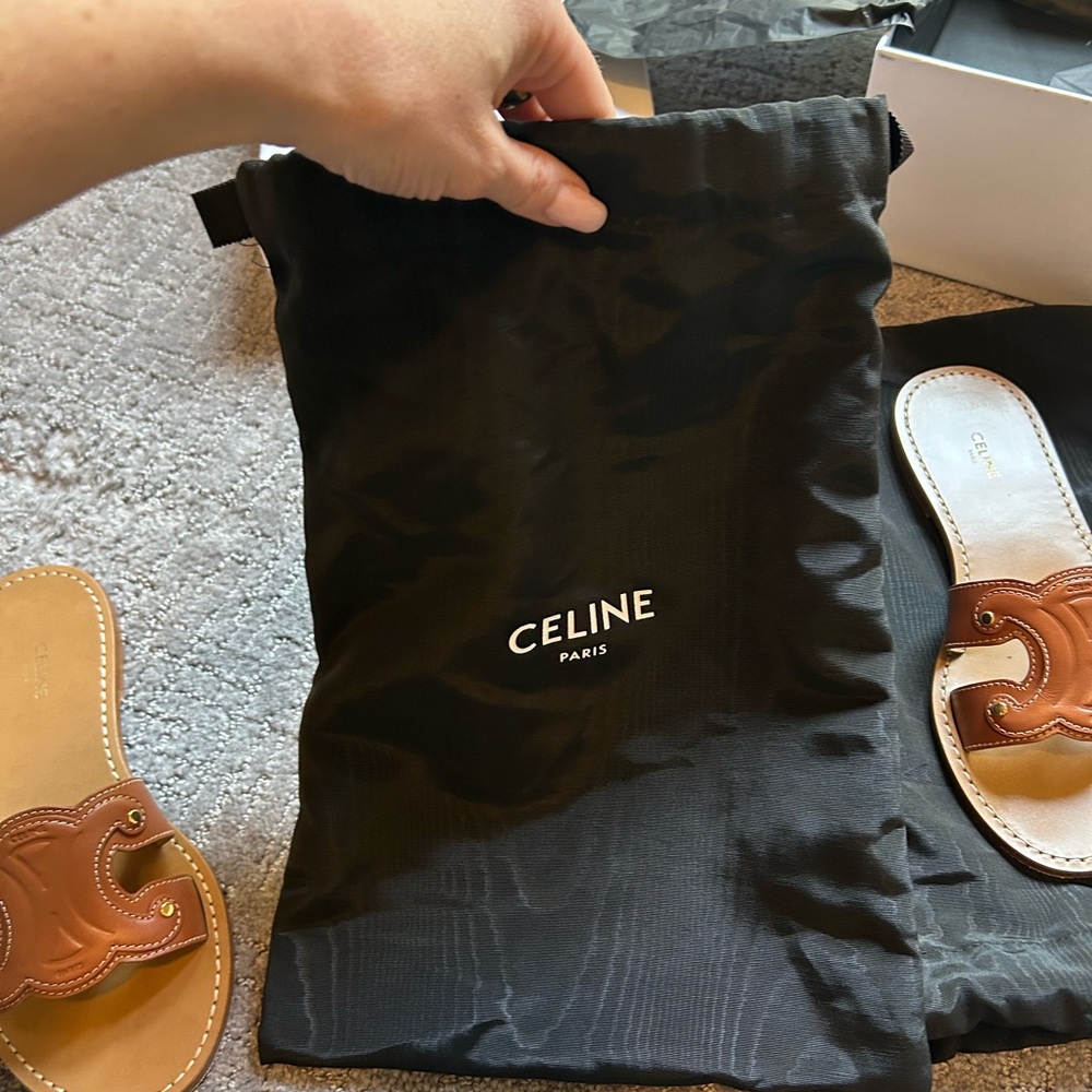 Celine Triomphe Leather Sandal - Picture 6 of 11